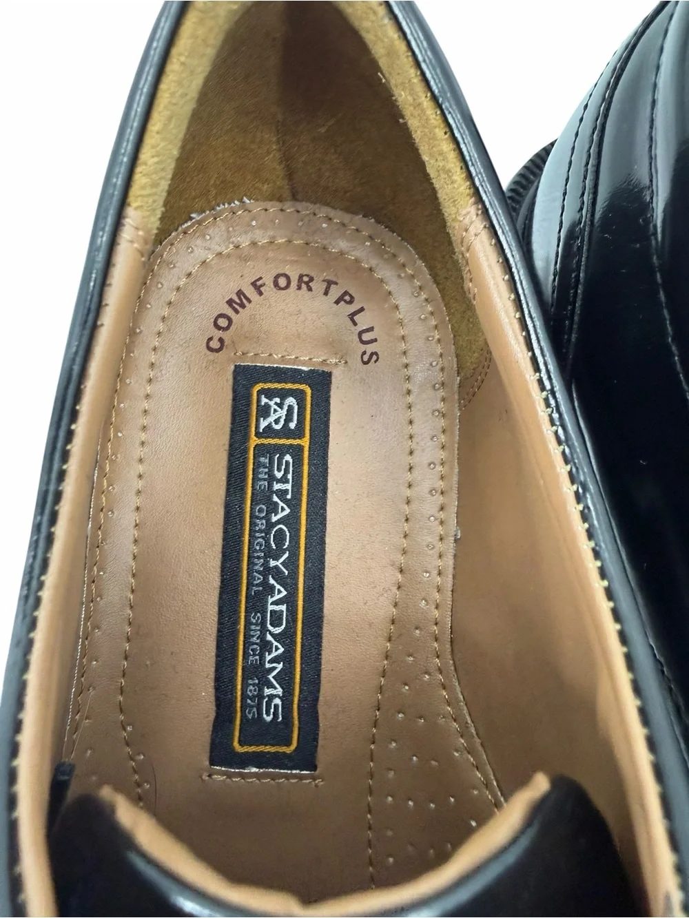 Stacy Adams Men's Black Shoe Lace Square Toe Wing Tip Dress Shoes Size 9.5 New